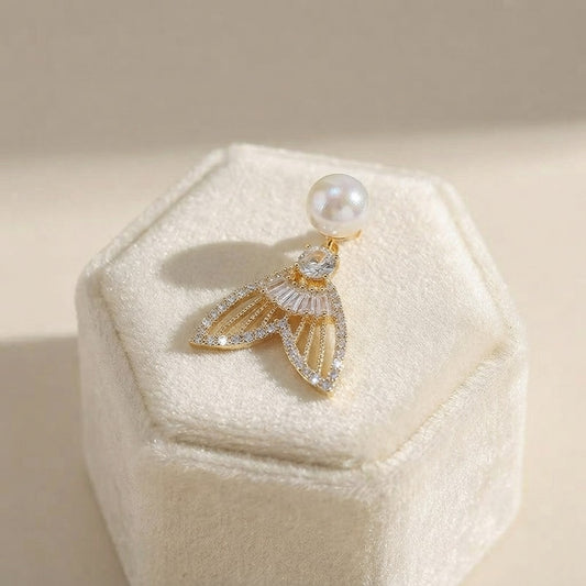 Mermaid Tail Pearl Drop Earrings